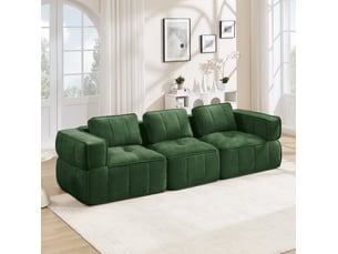 Canapé droit fixe <strong>MAISENTIEL</strong> <strong></strong> 3 places Polyester vert