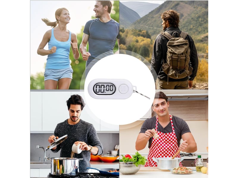  Lot de 2porte-clés avec minuterie d'arrêt portable, petit minuteur de sport, horloge numérique à écran lcd none - Conforama E