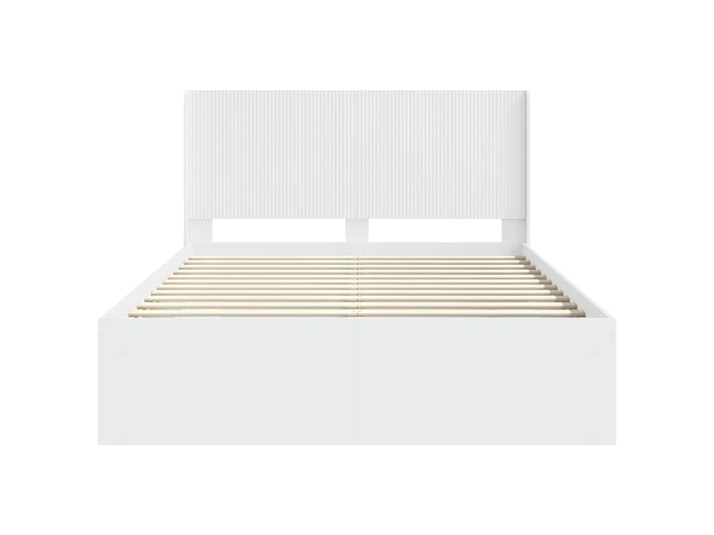 Lit double- lit adulte - cadre de lit avec rangement et tête de lit blanc 120 x 190 cm - Conforama D