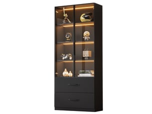 Vitrine coloris noir 3 étagère(s) <strong>SAPGAKS</strong> <strong></strong> - 60 cmx160 cm