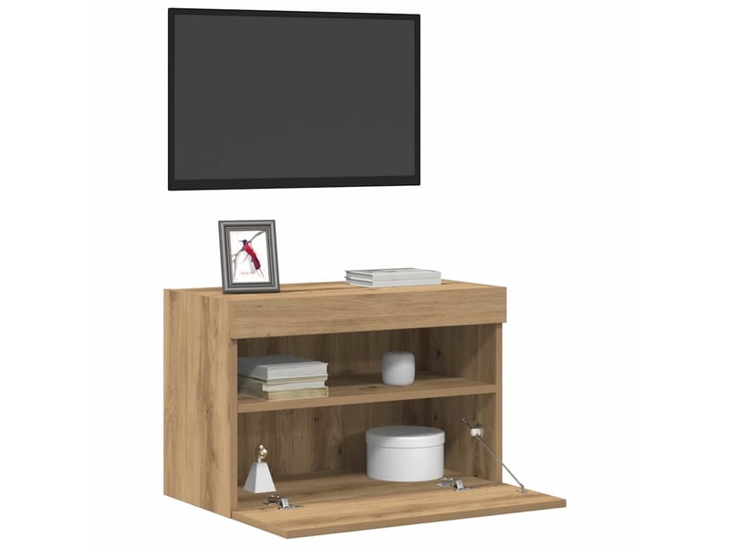 Meuble tv - banc tv - meuble de rangement mural 60 x 30 x 40 cm chêne artisanal - Conforama C