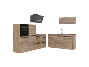 Vicco cuisine, sonomachêne doré, 220cm plan de travail chêne doré