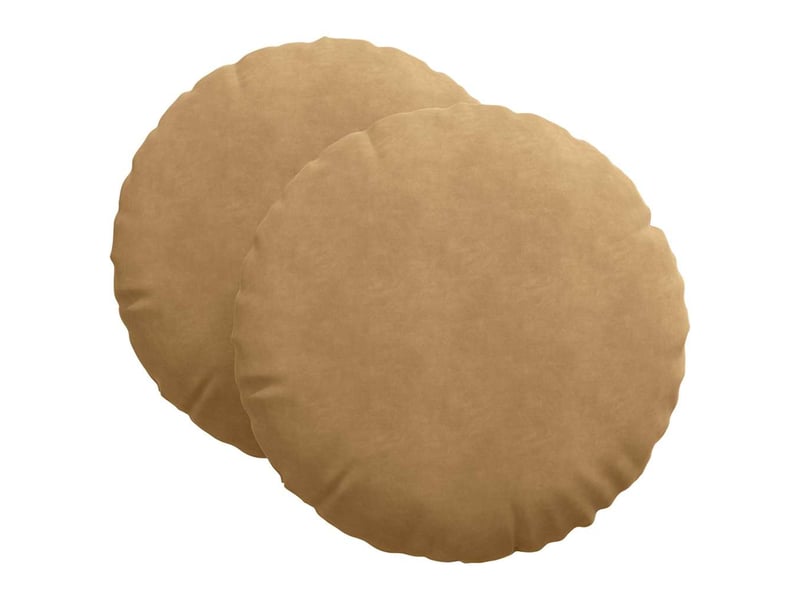  Lot de 2 coussins de siège, coussins décoratifs velours marron ø 80 x 29 cm cf59903  - Conforama A