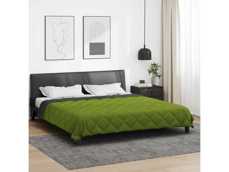  Duvet - couette complet toute l'année vert et anthracite 200 x 240 cm  - Conforama D