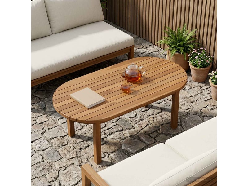  Vidaxl plateau de table 90 x 45 x 3,5 cm ovale bois de teck massif  - Conforama B
