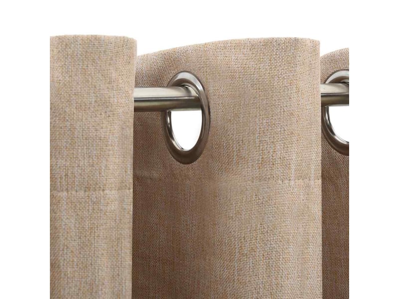  Rideau occultant, rideau black-out aspect de lin avec œillets beige 290x245 cm cf43939  - Conforama C