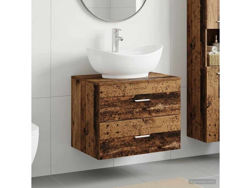 Ensemble de mobilier de salle de bain bois ancien cf64609 - Conforama B