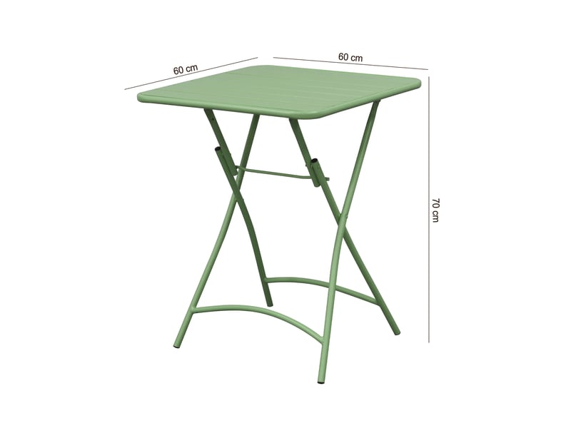 Table de jardin pliable en métal vert - baca - Conforama D