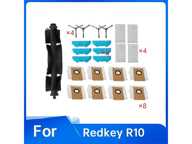  23 pcs for redkey r10 vacuum accessories main side brush mop filter dust bags  - Conforama C