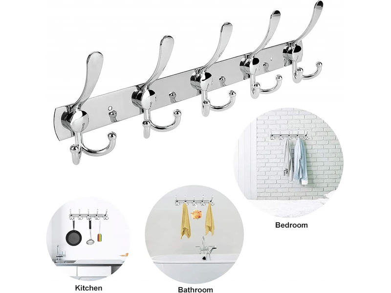  Paquet de 2) porte-manteau, chapeau en acier inoxydable crochet à vêtements arrière en alliage d'aluminium fixé au mur pour salle de bain, gris AMFR002876YJN - Conforama D