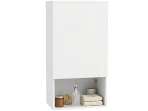 Meuble haut de salle de bain mural 1 porte 1 niche blanc 40 x 27 x 77 cm