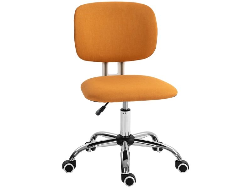  Fauteuil de bureau pivotant en tissu hauteur réglable charge 120 kg 48x53x80-90 cm orange  - Conforama E