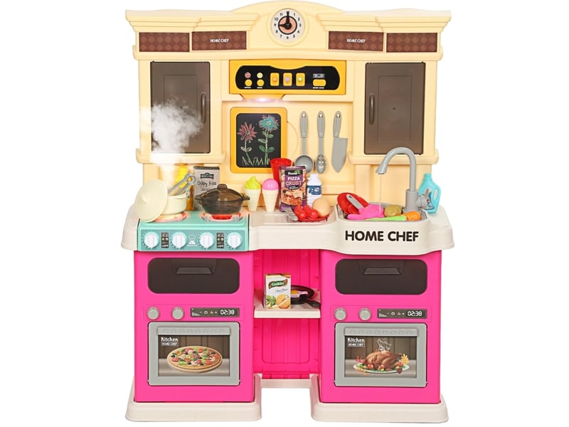  Cuisine jouet enfant 66x24x83 cm – multicolore – robinet électrique, sons, lumières et 85 accessoires  - Conforama A