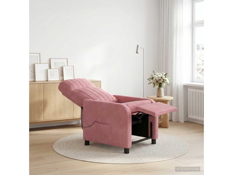  Vidaxl fauteuil de massage inclinable rose velours (v)  - Conforama B