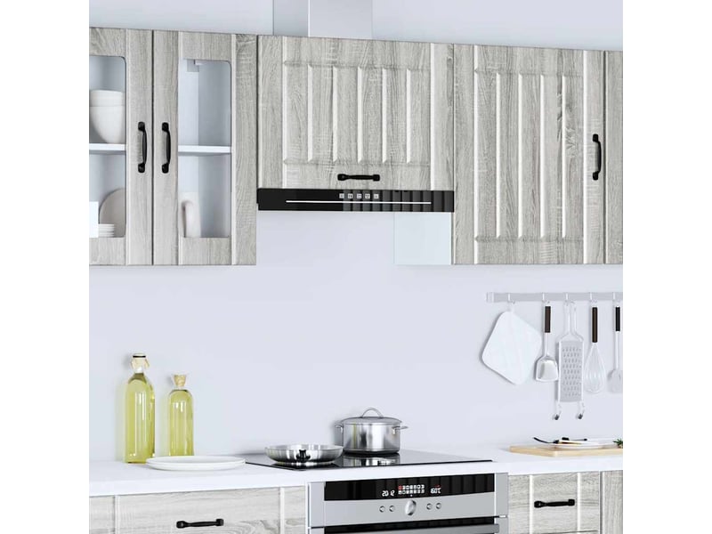 Meuble de rangement, armoire murale de cuisine lucca sonoma gris bois ingénierie shl3086 - Conforama D
