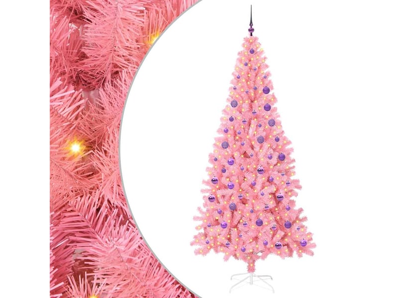  Sapin de noël, arbre de noël rose 180 cm pvc shl1587  - Conforama A