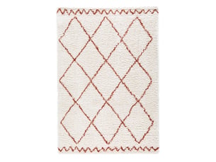 Bobochic tapis poils longs simon motifs graphiques beige 200x290