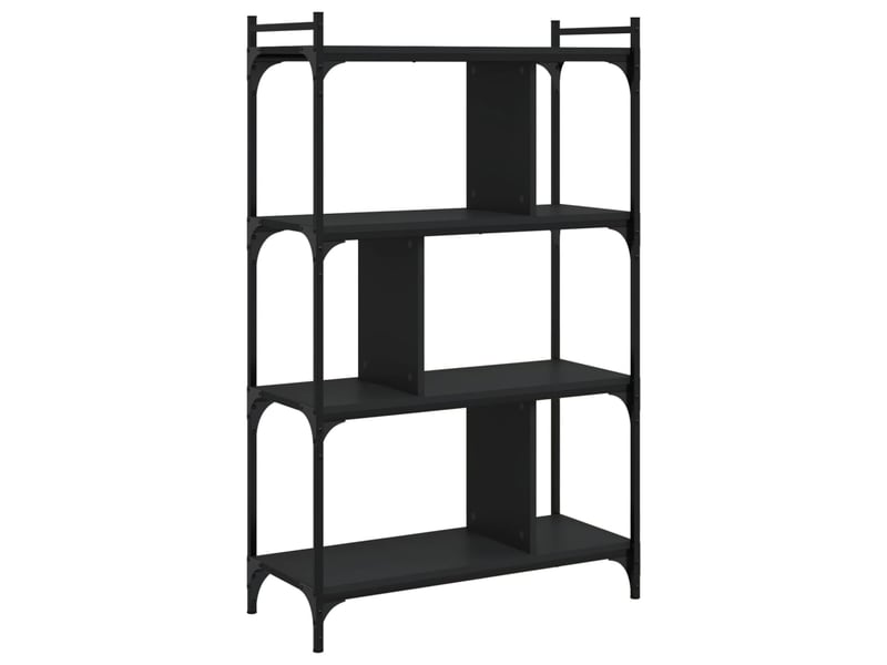  Bibliothèque à 4 niveaux, armoire à livres noir 76x32x123 cm bois d'ingénierie  - Conforama D