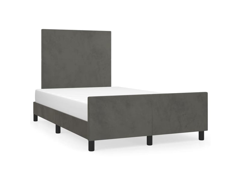  Lit double- lit adulte -  cadre de lit sans matelas gris foncé 120x190 cm velours  - Conforama A