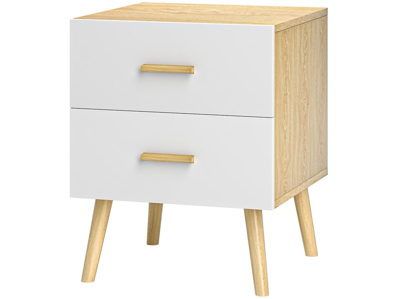  Table de chevet avec 2 tiroirs coloris chêne 40 x 40 x 50 cm  - Conforama B