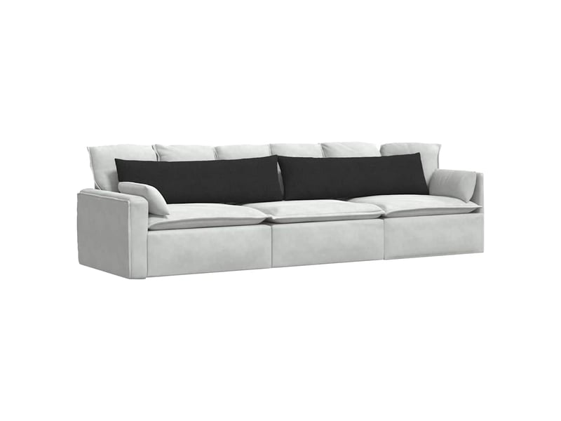 Lot de 2 coussins de canapé, coussins décoratifs tissu noir 145 x 40 cm cf58909 - Conforama C