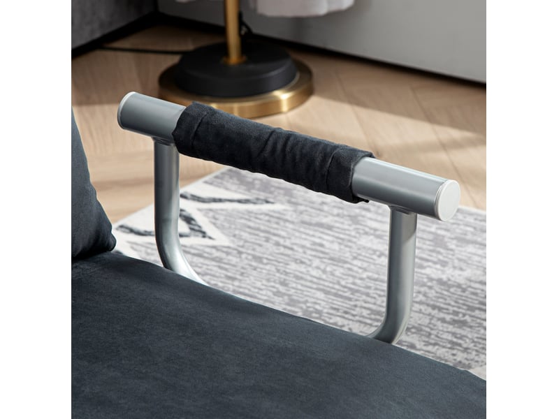  Canapé convertible 2 places 111 x 80 x 78 cm en métal avec dossier réglable noir chicfurn  - Conforama E