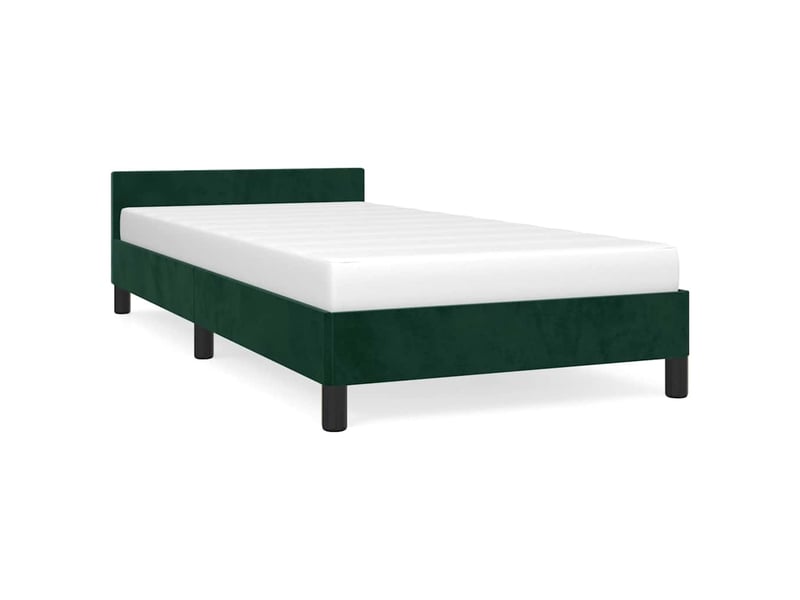  Lit simple- lit adulte -  cadre de lit sans matelas vert foncé 80x200 cm velours  - Conforama A