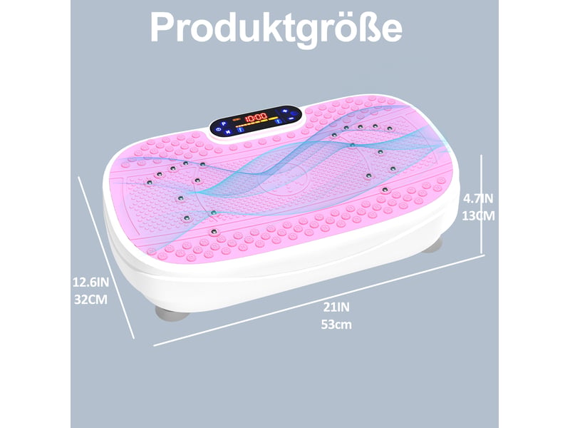  Plateforme vibrante de fitness 53x32x13 cm réglage de vitesse avec bandes de résistance métal rose  - Conforama C