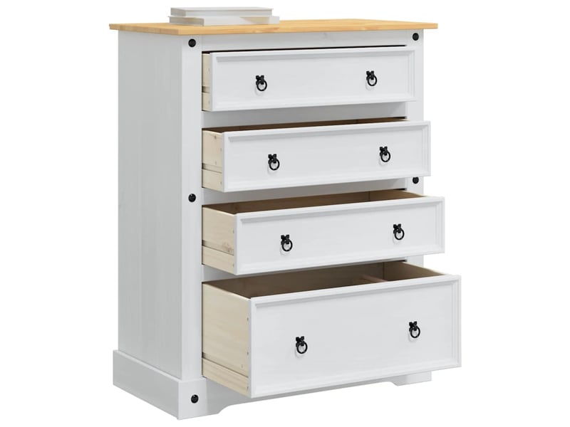  Coffre de rangement, boîte de rangement avec tiroir corona blanc 92x48x114 cm  - Conforama C