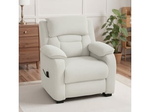 Fauteuil relax électrique inclinable repose-pieds port usb intégré velours beige clair