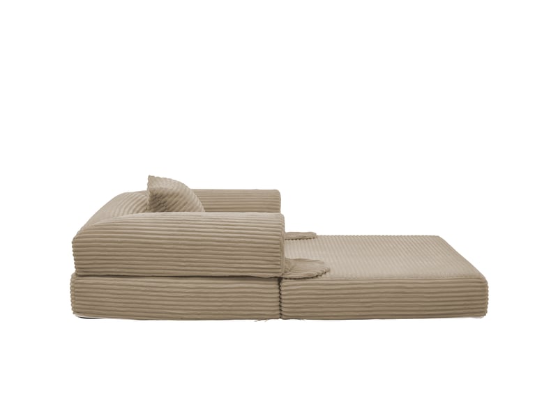  Fauteuil convertible 1 place en lit sans montage  - coussin de soutien, velours côtelé - marron  - Conforama E