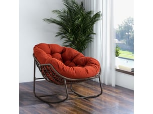 Fauteuil à bascule extérieur,78x106x90 cm,rotin synthétique,orange
