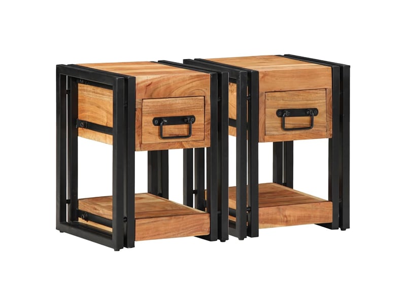  Table de chevet - cabinet de chevet - table de nuit 2 pc marron 30 x 30 x 40 cm  - Conforama D