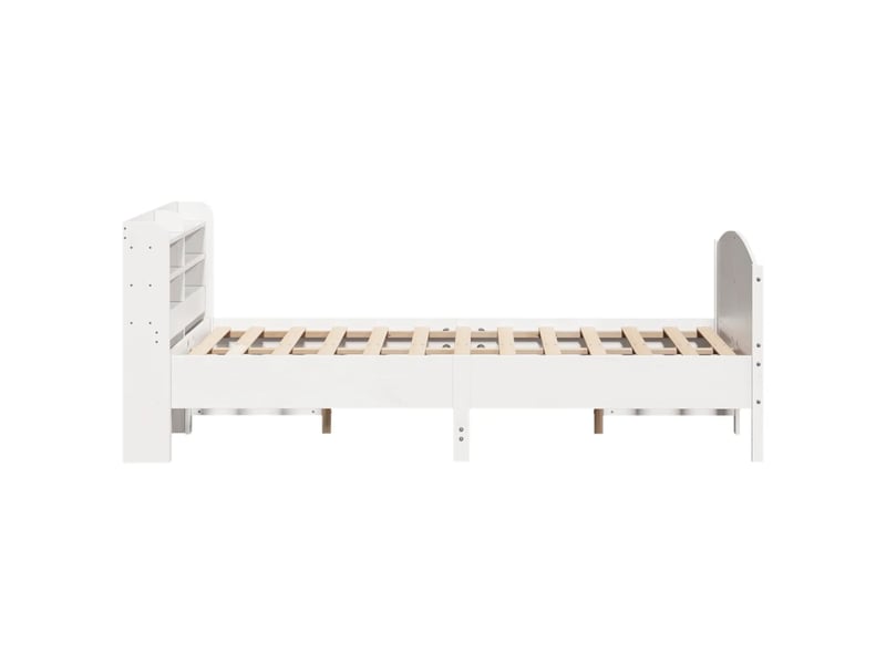  Lit double- lit adulte -  cadre de lit sans matelas blanc 160x200 cm bois de pin massif  - Conforama D