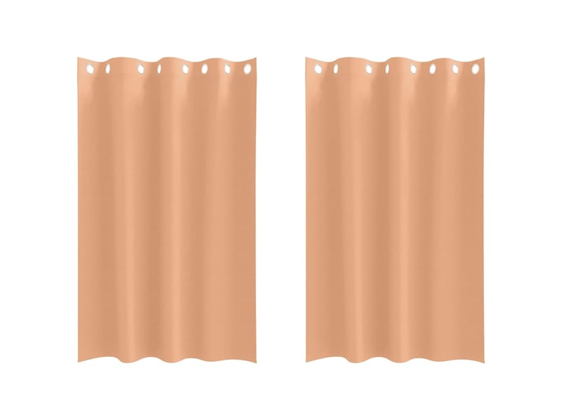 Lot de 2 rideaux occultants, rideaux black-out avec anneaux marron clair 175 x 140 cm cf44685 - Conforama A