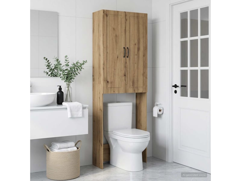  Armoire de toilette, meuble de toilette utrecht chêne artisanal 66x25.5x190 cm  - Conforama C