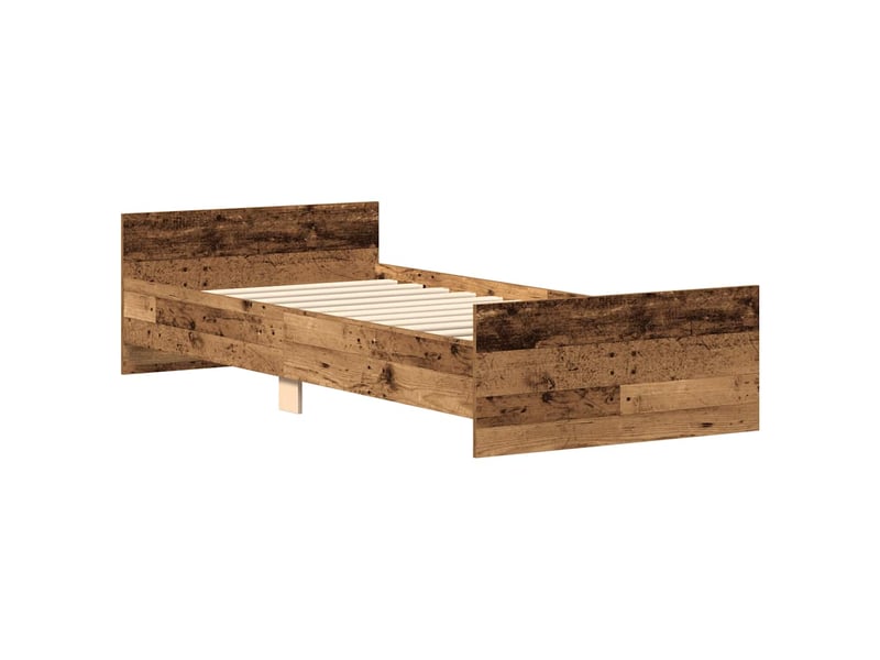  Lit simple- lit adulte -  cadre de lit sans matelas vieux bois 100x200 cm bois ingénierie  - Conforama C
