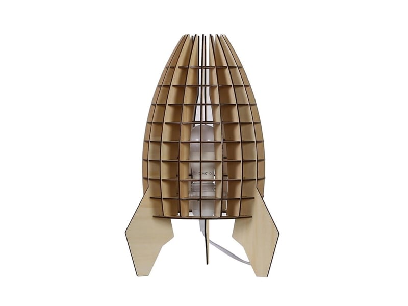  Lampe à poser fusée aviator 38cm naturel  - Conforama A