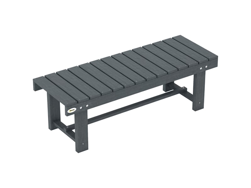  Banc de jardin 2 places imperméable en bois de sapin, 110 x 38 x 35 cm, gris  - Conforama A