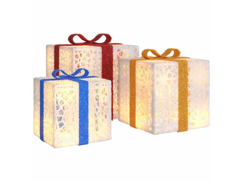  Boîtes de noël lumineuses 3 pcs 64 led blanc chaud  - Conforama A