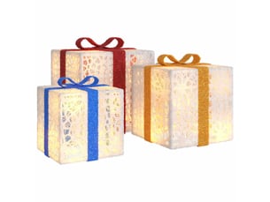 Boîtes de noël lumineuses 3 pcs 64 led blanc chaud