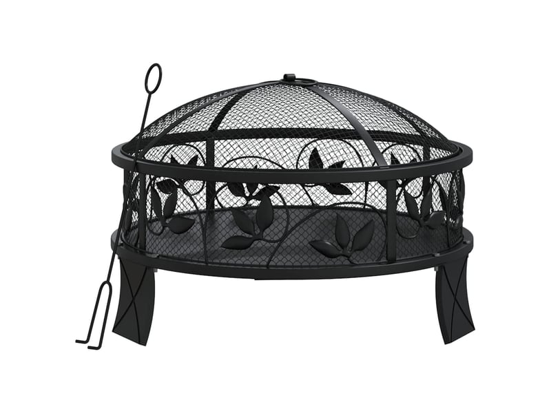 Brasero exterieur, foyer camping avec tisonnier 50 cm xxl acier shl15226 - Conforama A