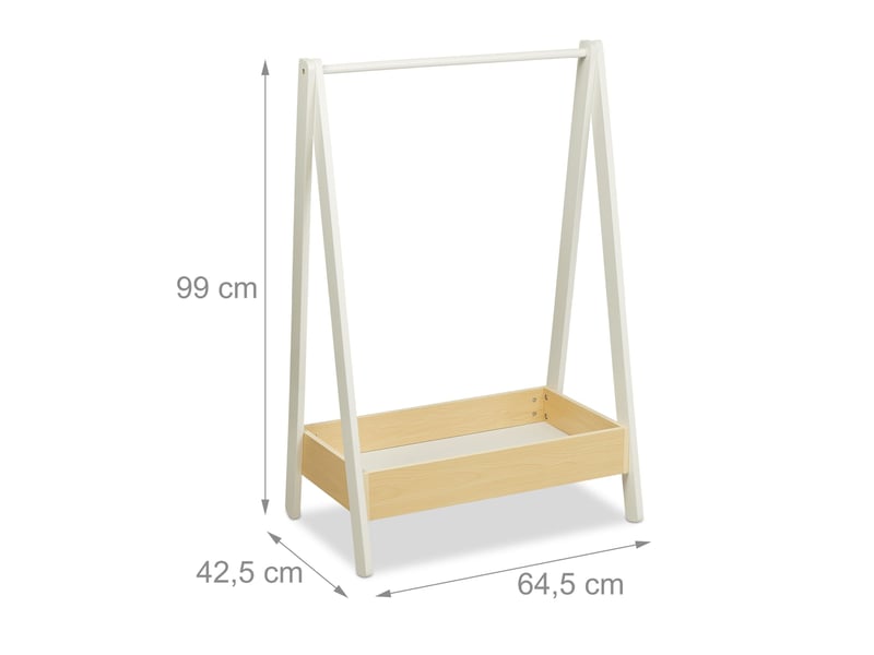  Portemanteau pour enfants hauteur ajustable design simple rangement vêtements 120 x 50 x 30 cm en bois blanc 13_0013611  - Conforama A