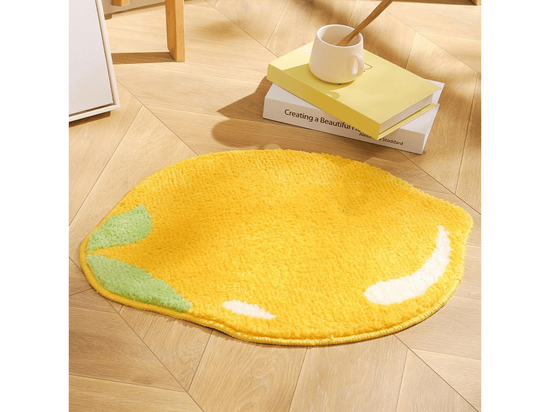 Tapis de salle de bain au citron, tapis antidérapant aux fruits, tapis de cuisine, décoration de salle de bain jaune citron, tapis amusant pour enfant - Conforama E
