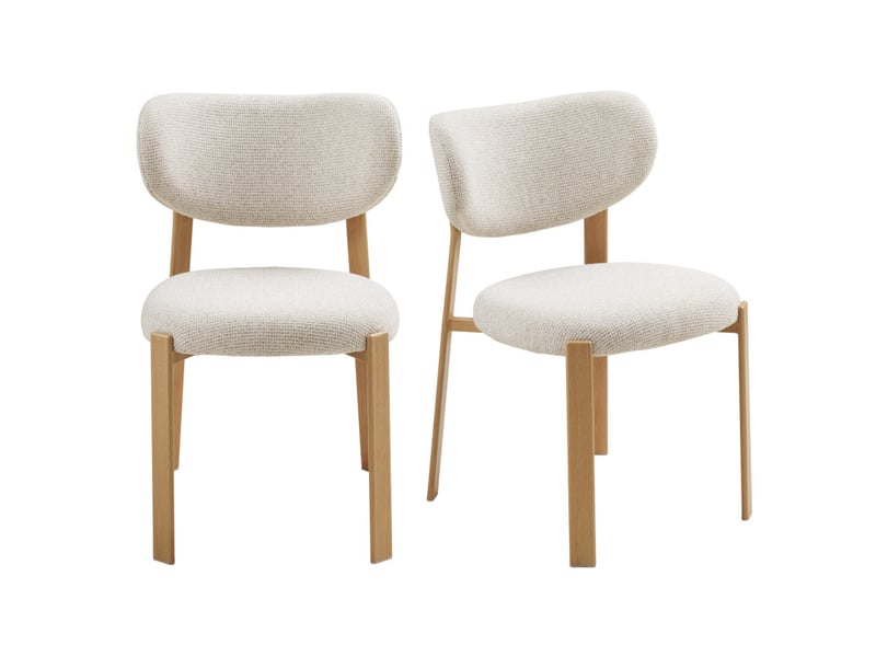  Chaise en tissu beige x2  - Conforama A