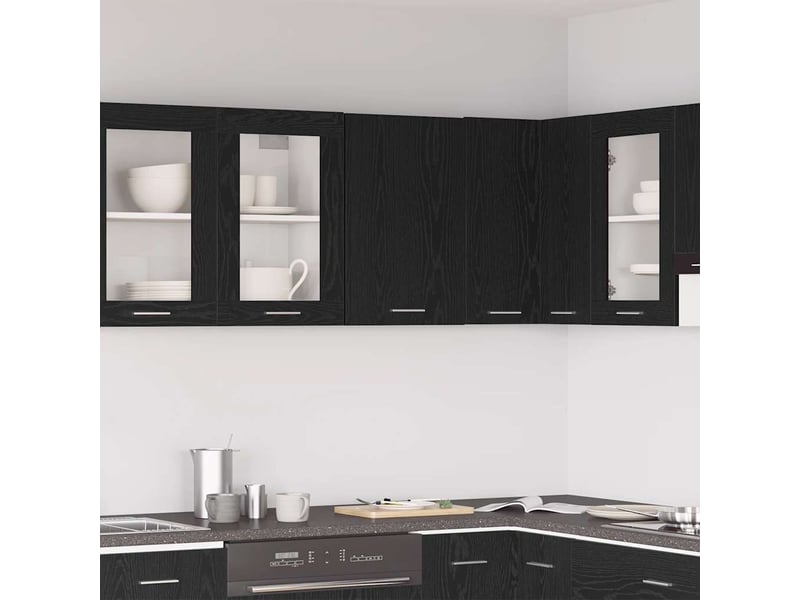  Meuble de rangement cuisine, armoire suspendue en chêne noir 40x31x60cm bois d'ingénierie  - Conforama B