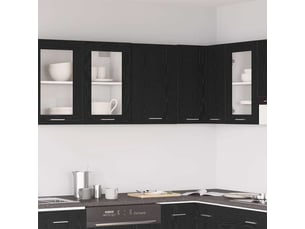 Meuble de rangement cuisine, armoire suspendue en chêne noir 40x31x60cm bois d'ingénierie