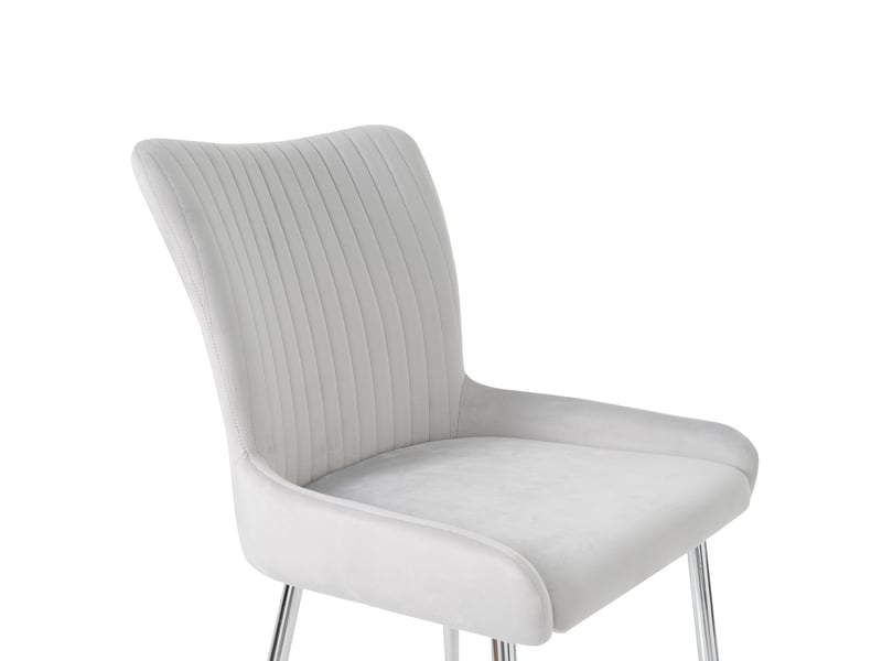 Lot de 2 chaises de salle à manger,47x58x85 cm,avec accoudoirs,velours,gris - Conforama D