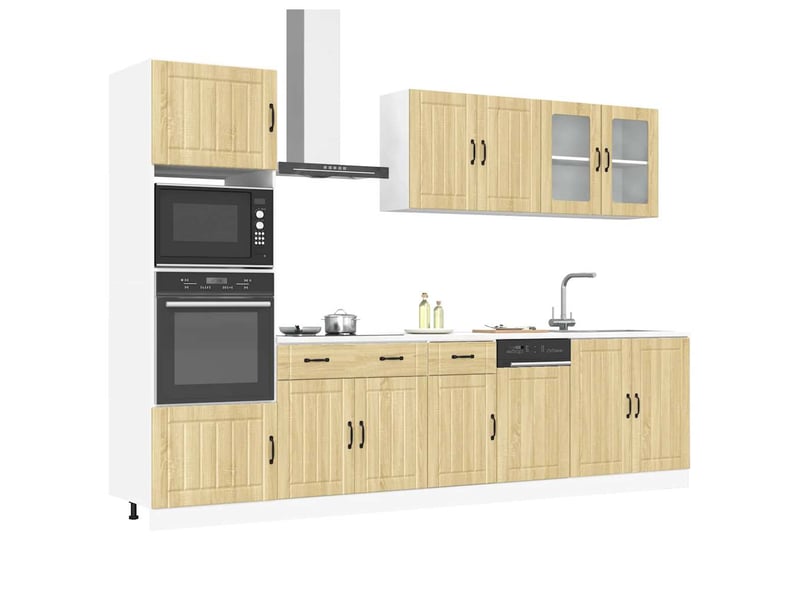  Ensemble d'armoires de cuisine 7 pcs kalmar bois d'ingénierie  - Conforama A