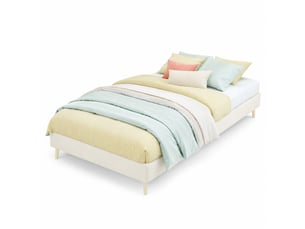 Lit simple 90x200 cm <strong>MAISENTIEL</strong>  <strong></strong> coloris beige